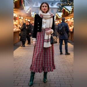 🎅🏼 Adorable Plaid Maxi Skirt- Great for Holidays!